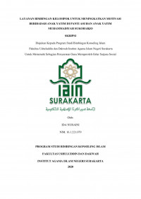 Layanan Bimbingan Kelompok Untuk Meningkatkan Motivasi Beribadah Anak yatim Di panti Asuhan Anak yatim Muhammadiyah Sukoharjo