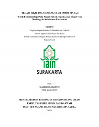 Terapi Zikir dalam Mengatasi Emosi Marah (Studi Fenomenologi pada Penari Sufi di Majelis Zikir Zhauwiyah Nazimiyyah Sedahromo Kartasura)