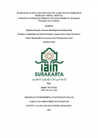 DAMPAK BULLYING CHATTING DALAM GAME ONLINE TERHADAP PERILAKU SOSIAL REMEJA (STUDI KASUS DI KELURAHAN BULUKERTO, KECAMATAN BULUKERTO, KABUPATEN WONOGIRI, JAWA TENGAH)