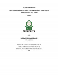 MANAJEMEN MASJID (Studi pada Penyelenggaraan Program Kegiatan Keagamaan di Masjid Al Aqsha, Kabupaten Klaten, Jawa Tengah)