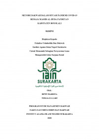 METODE DAKWAH DALAM SITUASI PANDEMI COVID-19 REMAJA MASJID AL-HUDA PANDEYAN KABUPATEN BOYOLALI