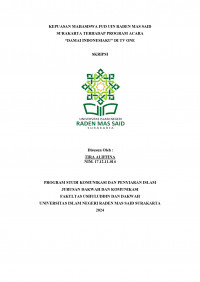 Kepuasan Mahasiswa Fud Uin Raden Mas Said Surakarta Terhadap Program Acara  “Damai Indonesiaku” Di Tv One