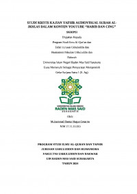 Studi Kritis Kajian Tafsir Audiovisual Surah Al- Ikhlas Dalam Konten Youtube “Habib Dan Cing”