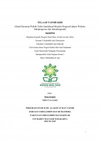 Tafsir Ayat Kritik Kapitalisme (Studi Ekonomi-Politik Tafsir Intelektual Muslim Progresif dalam Website Indoprogresss dan Islambergerak)