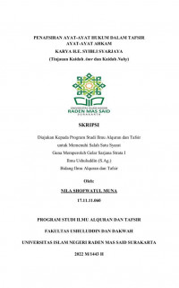 PENAFSIRAN AYAT-AYAT HUKUM DALAM TAFSIR AYAT-AYAT AHKAM KARYA H.E. SYIBLI SYARJAYA (TINJAUAN KAIDAH AMR DAN KAIDAH NAHY)