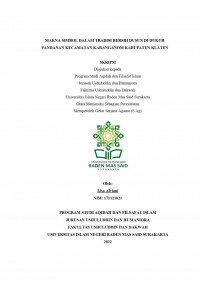 MAKNA SIMBOL DALAM TRADISI BERSIH DUSUN DI DUKUH PANDANAN KECAMATAN KARANGANOM KABUPATEN KLATEN