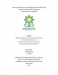 Etika Santri kepada Kiai Perspektif Ibn Miskawaih (Kontekstualisasi Pembelajar di Pondok Pesantren Al-Manshur Putri)