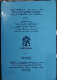 Makna Simbolik Dalam Tradisi Sedekah Bumi di Desa Randurejo Kecamatan Pulokulon Kabupaten Grobogan (Perspektif Teori Semiotika Charles Sanders Peirce)