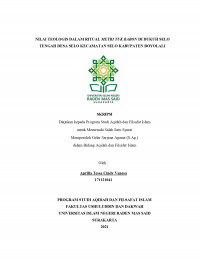 Nilai Teologis dalam Ritual Metri Tuk Babon di Dukuh Selo Tengah Desa Selo Kecamatan Selo Kabupaten Boyolali