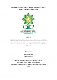 DIMENSI RELIGIUS BANCAKAN TRADISI SABTUPONAN DI PURA MANGKUNEGARAN SURAKARTA