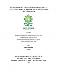 Makna Simbolik Ingkung Dalam Prosesi Tradisi Tahlilan Kematian di Dusun Butuh Desa Waru Kecamatan Slogohimo Kabupaten Wonogiri