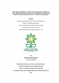 DINAMIKA PENERIMAAN SOSIAL SISWA REGULER TERHADAP  SISWA BERKEBUTUHAN KHUSUS PADA PENDIDIKAN INKLUSI DI MIDDLE YEARS PROGRAM (MYP) AL FIRDAUS SUKOHARJO