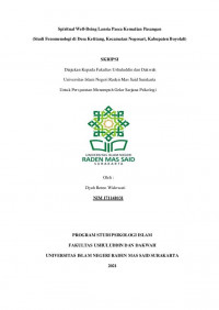 Spiritual Well-Being Lansia Pasca Kematian Pasangan (Studi Fenomenologi Di Desa Ketitang, Kecamatan Nogosari, Kabupaten Boyolali)
