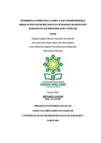 Penerimaan Diri Pada Lansia Yang Masih Bekerja Sebagai Petani Di Kecamatan Jumapolo Kabupaten Karanganyar Provinsi Jawa Tengah