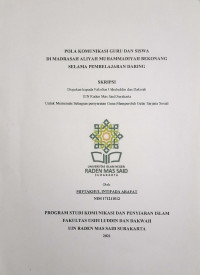 Pola Komunikasi Guru dan Siswa Di Madrasah Aliyah Muhammadiyah Bekonang Selama Pembelajaran Daring