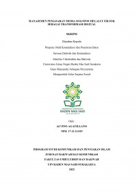 MANAJEMEN PEMASARAN MEDIA SOSIAL SOLOPOS MELALUI TIKTOK SEBAGAI TRANSFORMASI DIGITAL