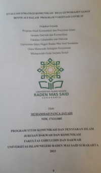 EVALUASI STRATEGI KOMUNIKASI DESA GUWOKAJEN SAWIT BOYOLALI DALAM PROGRAM VAKSINASI COVID 19