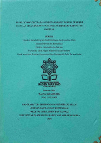 Sense Of Comunity Pada Anggota Karang Taruna Di Dukuh Teguhan Desa Sidokerto Kecamatan Sidorejo Kabupaten Magetan