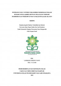PENERAPAN SELF CONTROL PADA KORBAN KEKERASAN DALAM RUMAH TANGGA (KDRT) DI PUSAT PELAYANAN TERPADU PEMBERDAYAAN PEREMPUAN DAN ANAK (P2TP2A) KAB. KLATEN