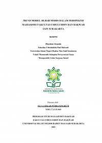 TREND MODEL JILBAB MODIS DALAM PERSPEKTIF MAHASISWI FAKULTAS USHULUDDIN DAN DAKWAH IAIN SURAKARTA