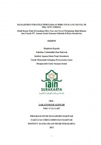 MANAJEMEN STRATEGI PERUSAHAAN BIRO TOUR AND TRAVEL DI ERA NEW NORMAL (Studi Kasus Pada Perusahaan Biro Tour And Travel Perjalanan Haji Khusus dan Umrah PT. Amanu Izzah Zamzam Sakinah Di Kota Surakarta)