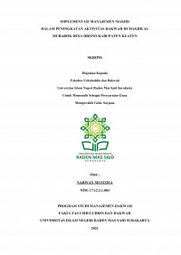 Implementasi Manajemen Masjid Dalam Peningkatan Aktivitas Dakwah di Masjid Al Mubarok Desa Drono Kabupaten Klaten