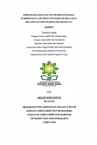 DIMENSI RELIGIUS DALAM TRADISI SYUKURAN 
SUMBER MATA AIR PERTI TUK BABON DI DESA SELO 
KECAMATAN SELO KABUPATEN BOYOLALI