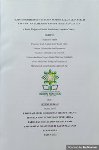 TRADISI BERSIH DUSUN DI DUSUN PENDEM KULON DESA SURUH KECAMATAN TASIKMADU KABUPATEN KARANGANYAR (SUATU TINJAUAN FILSAFAT POSITIVISME AUGUSTE COMTE)