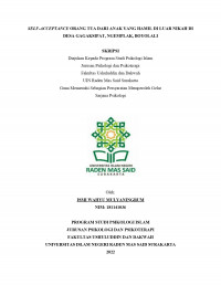 SELF-ACCEPTANCE ORANG TUA DARI ANAK YANG HAMIL DI LUAR NIKAH DI DESA GAGAKSIPAT, NGEMPLAK, BOYOLALI