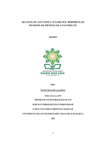 Meaning Of Life Siswa Tunarungu Berprestasi di Sekolah Menengah Atas Inklusi