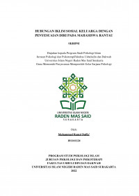 HUBUNGAN IKLIM SOSIAL KELUARGA DENGAN PENYESUAIAN DIRI PADA MAHASISWA RANTAU DI SURAKARTA