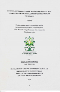 KOMUNIKASI PEMASARAN OBJEK WISATA BUKIT SANJAYA DESA SAMIRAN SELO BOYOLALI DALAM MENINGKATKAN JUMLAH PENGUNJUNG