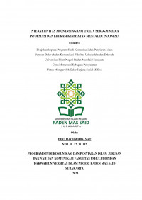 Interaktivitas Akun Instagram @Riliv Sebagai Media Informasi Dan Edukasi Kesehatan Mental Di Indonesia