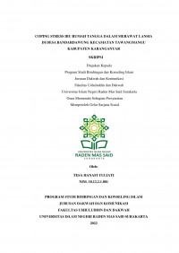 COPING STRESS IBU RUMAH TANGGA DALAM MERAWAT LANSIA DI BANDARDAWUNG KECAMATAN TAWANGMANGU KABUPATEN KARANGANYAR