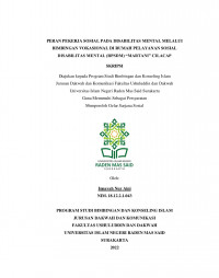 Peran Pekerja Sosial Pada Disabilitas Mental Melalui Bimbingan Vokasional Di Rumah Pelayanan Sosial Disabilitas Mental (RPSDM) 