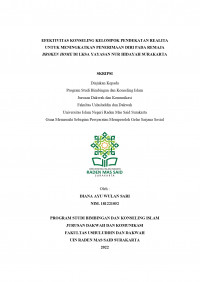 EFEKTIVITAS KONSELING KELOMPOK PENDEKATAN REALITA UNTUK MENINGKATKAN PENERIMAAN DIRI PADA REMAJA BROKEN HOME DI LKSA YAYASAN NUR HIDAYAH SURAKARTA