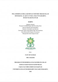 POLA BIMBINGAN BELAJAR DENGAN METODE TIKRAR DALAM MENGHAFAL AL-QUR`AN PADA ANAK TUNAGRAHITA DI SLB N KARANGANYAR