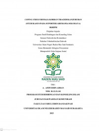 COPING STRESS REMAJA KORBAN TRAGEDI KANJURUHAN (STUDI KASUS PADA SUPORTER AREMANIA SOLO RAYA)