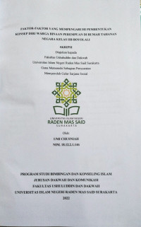 FAKTOR-FAKTOR YANG MEMPENGARUHI PEMBENTUKAN KONSEP DIRI WARGA BINAAN PEREMPUAN DI RUMAH TAHANAN NEGARA KELAS IIB BOYOLALI