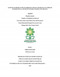 Dampak Pandemi Covid-19 Terhadap Tingkat Pendapatan UMKM Di Daerah Wisata Museum Sangiran Kabupaten Sragen