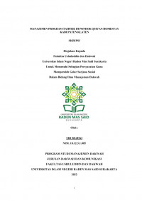 MANAJEMEN PROGRAM TAHFIDZ DI PONDOK QUR`AN HOMESTAY KABUPATEN KLATEN