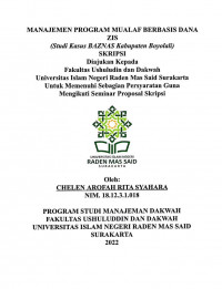 MANAJEMEN PROGRAM MUALAF BERBASIS DANA ZIS (STUDI KASUS BAZNAS KABUPATEN BOYOLALI)
