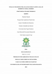 Tinjauan Filosofis Etika Islam Dan Relevansinya Dalam Kehidupan Sosial Modern (Studi Pemikiran Murtadha Muthahhari)