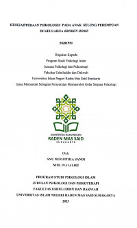 KESEJAHTERAAN PSIKOLOGIS PADA ANAK SULUNG PEREMPUAN DI KELUARGA BROKEN HOME