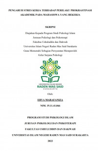 PENGARUH STRES KERJA TERHADAP PERILAKU PROKRASTINASI AKADEMIK PADA MAHASISWA YANG BEKERJA