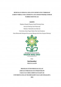 Hubungan Personal Relative Deprivation Terhadap Agresi Verbal Pada Emerging Adulthood Pekerja Buruh Pabrik Di Boyolali