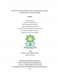 Hubungan Antara Kesepian dengan Kebutuhan Afiliasi Pada Pengguna Aplikasi Tinder