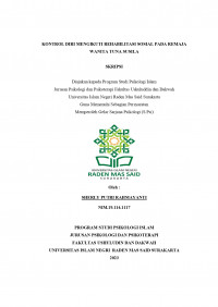 Kontrol Diri Mengikuti Rehabilitasi Sosial Pada Remaja Wanita Tuna Susila