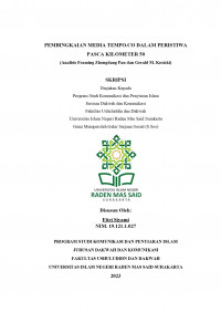 Pembingkaian Media Tempo.Co Dalam Peristiwa Pasca Kilometer 50 (Analisis Framing Zhongdang Pan dan Gerald M. Kosicki)