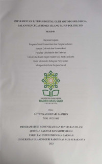 Implementasi Literasi Digital Oleh Mafindo Solo Raya Dalam Mencegah Hoaks Jelang Tahun Politik 2024